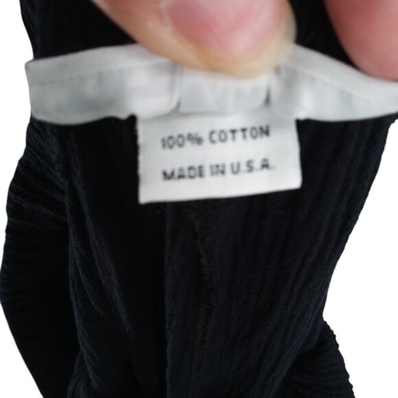 Bryn Walker Black Cotton Gauze Wide Leg Pants Size XL Lagenlook Pockets Pull On - Picture 13 of 13